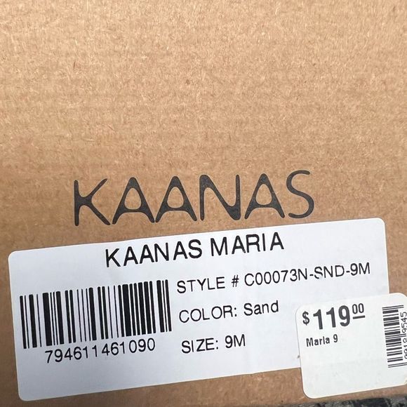 Kaanas Maria Camel Leather Slide Sandals - Picture 4 of 5